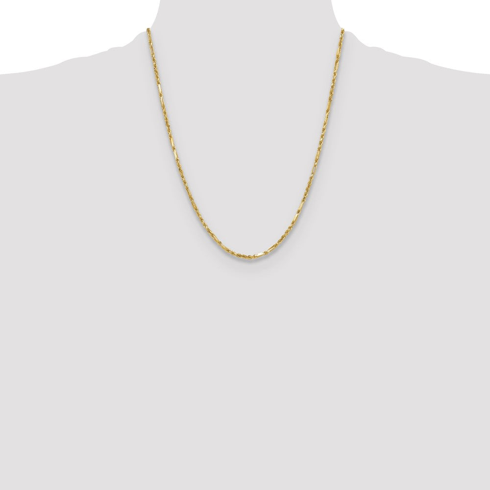 14k 2.75mm D/C Milano Rope Chain