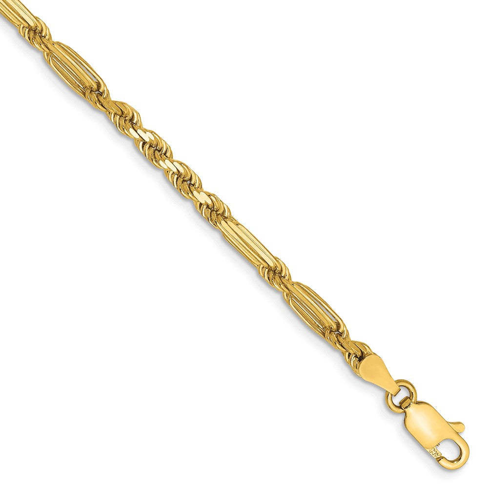 14K 3mm Diamond-cut Milano Rope with Lobster Clasp Chain