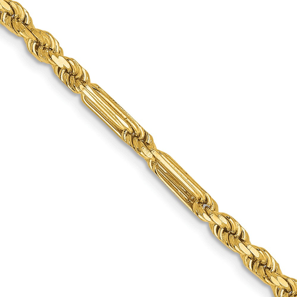 14K 3mm Diamond-cut Milano Rope with Lobster Clasp Chain