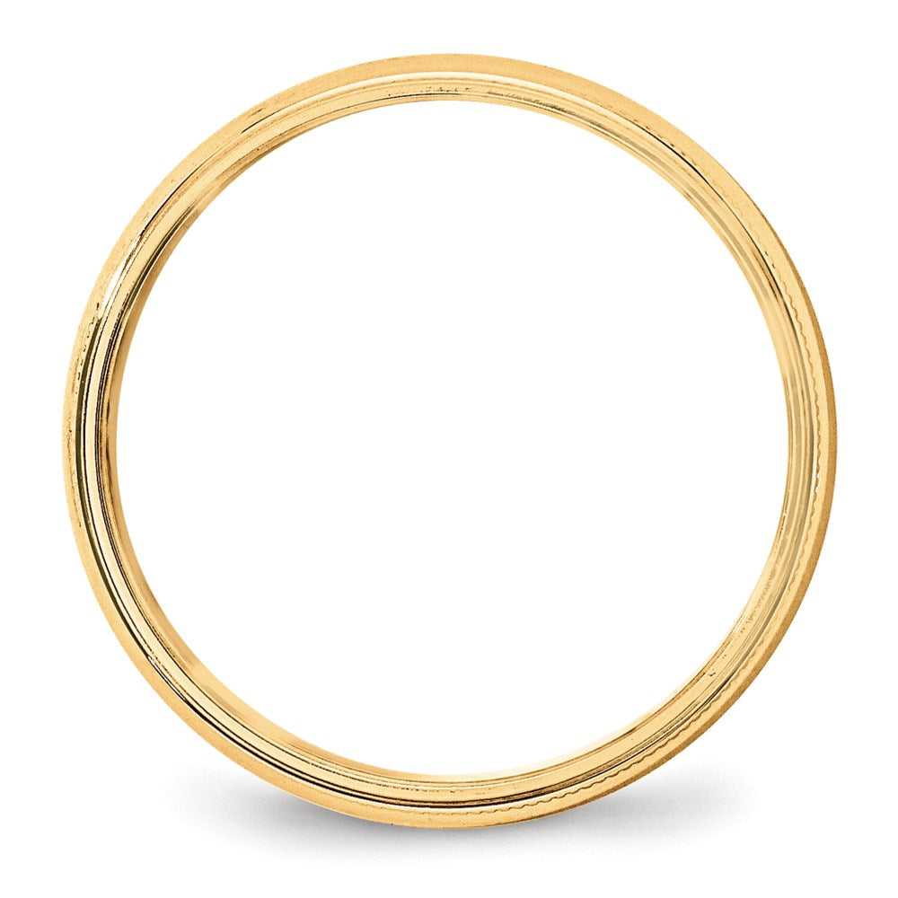 14k Yellow Gold 5mm Lightweight Milgrain Half Round Wedding Band