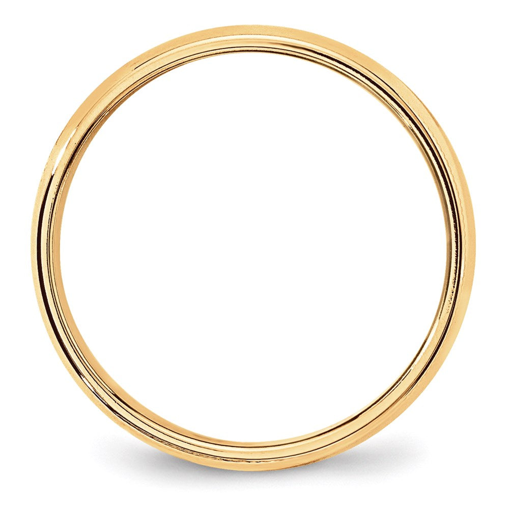 14k Yellow Gold 6mm Lightweight Milgrain Half Round Wedding Band
