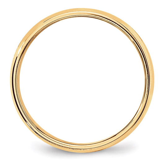 14k Yellow Gold 6mm Lightweight Milgrain Half Round Wedding Band