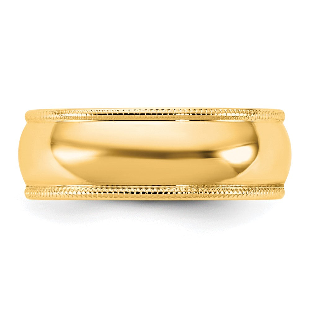 14KY 6.5mm LTW Milgrain Half Round Band