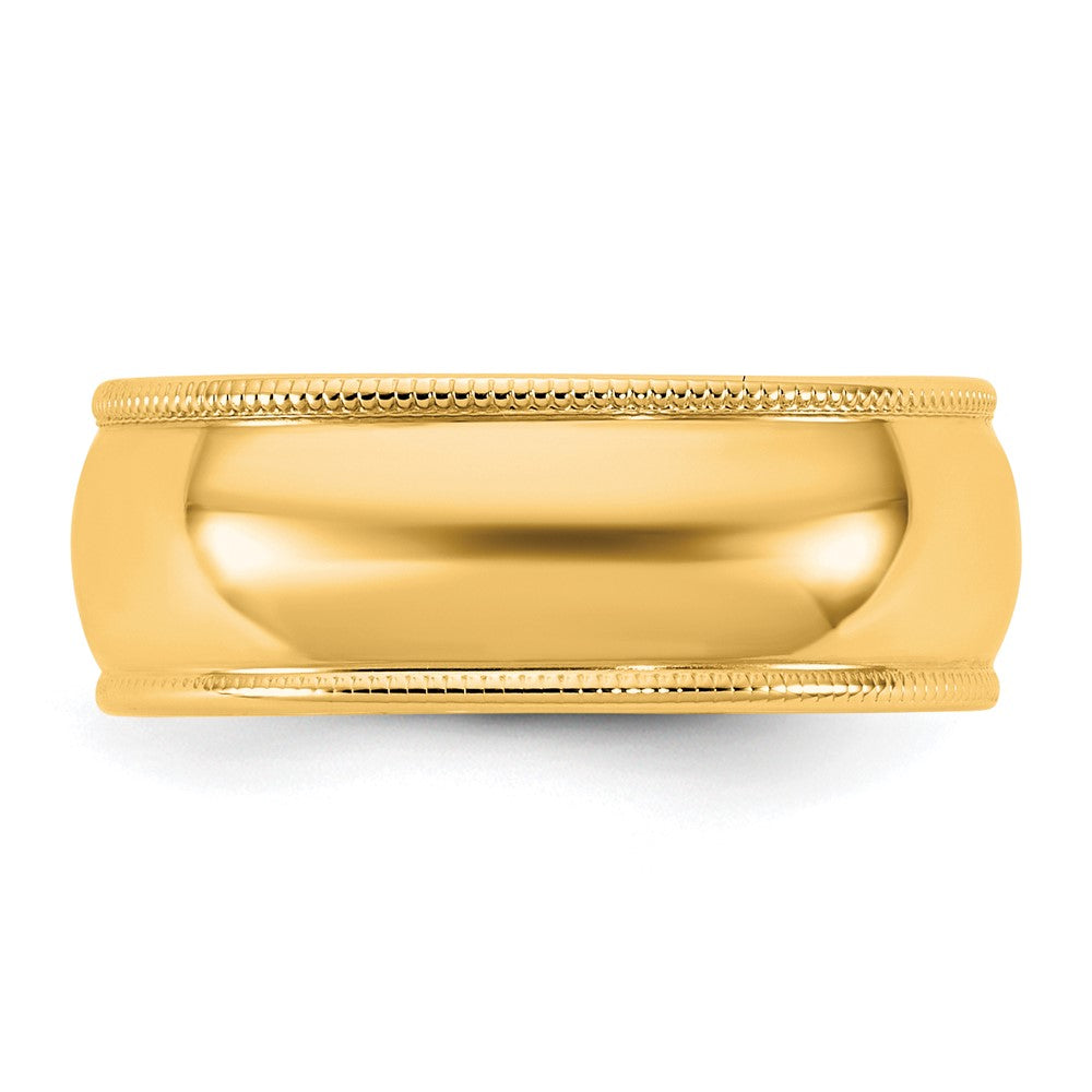 14KY 7mm LTW Milgrain Half Round Band