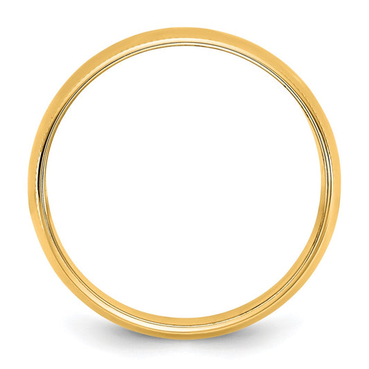 14KY 8mm LTW Milgrain Half Round Band