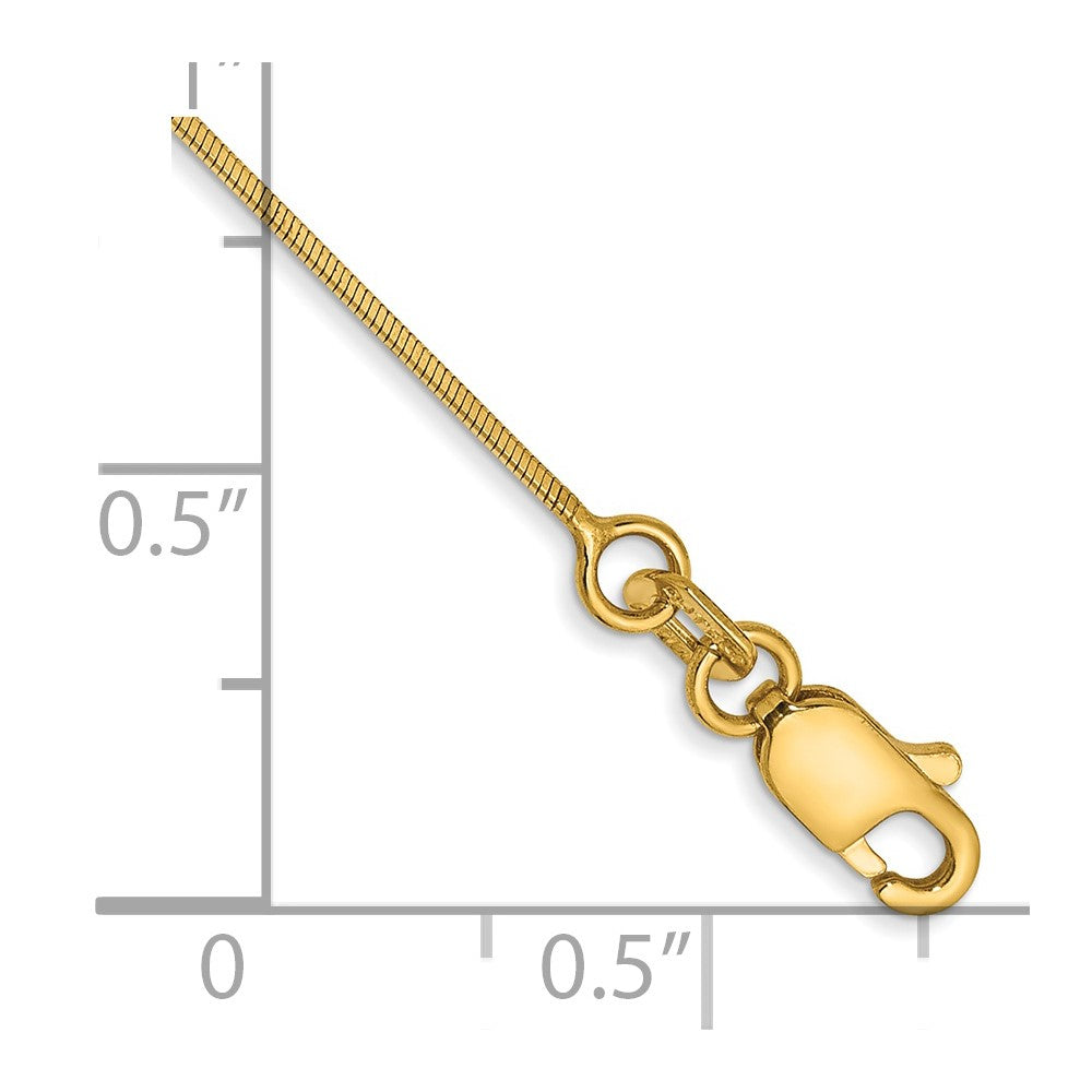 14K .6mm Octagonal Snake with Lobster Clasp Anklet