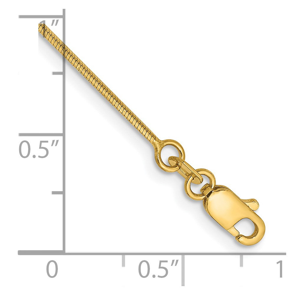 14K .8mm Octagonal Snake with Lobster Clasp Anklet