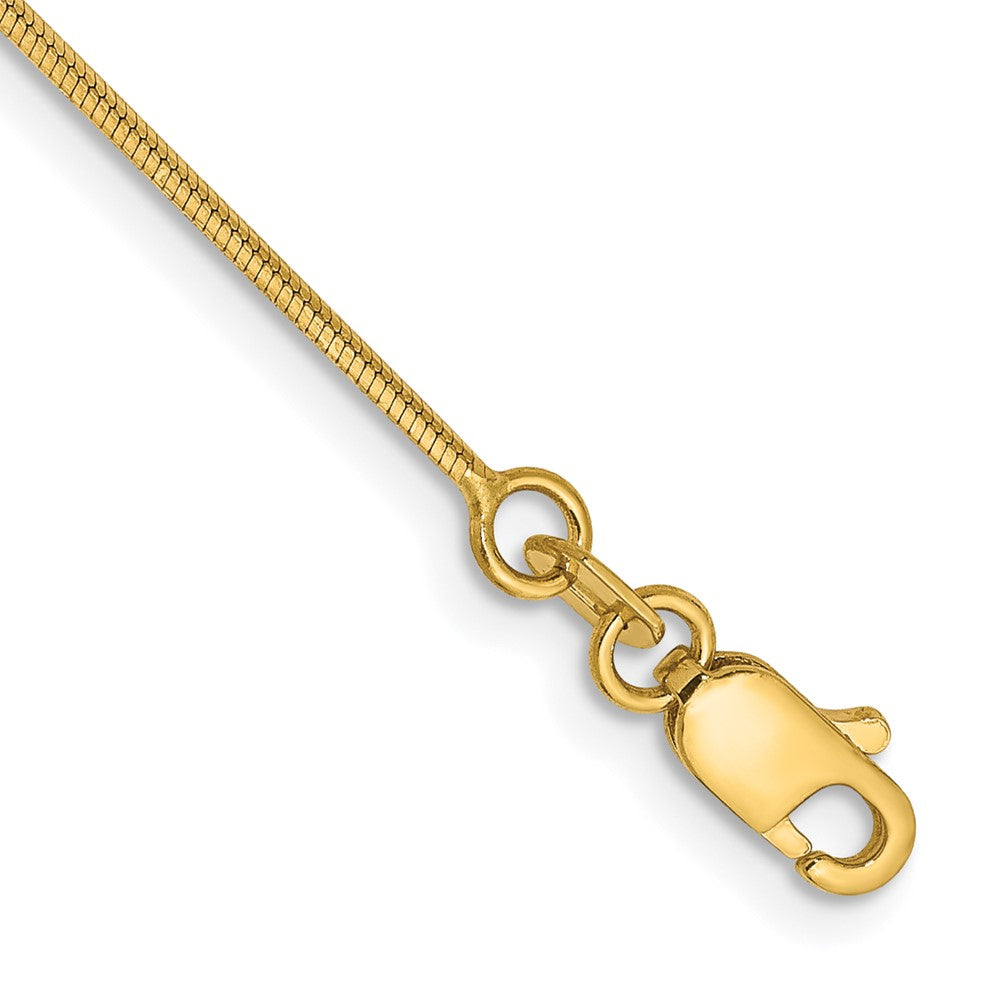 14K .8mm Octagonal Snake with Lobster Clasp Anklet