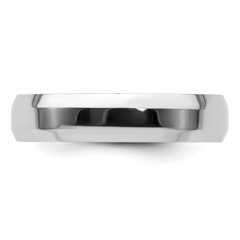 Platinum 5mm Polished Beveled Edge Wedding Band