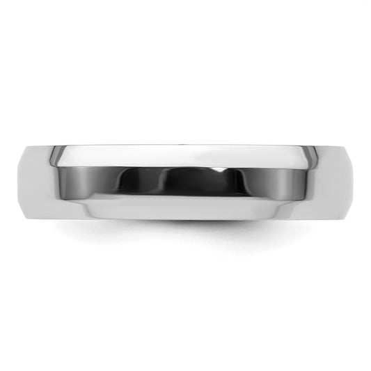 Platinum 5mm Polished Beveled Edge Wedding Band