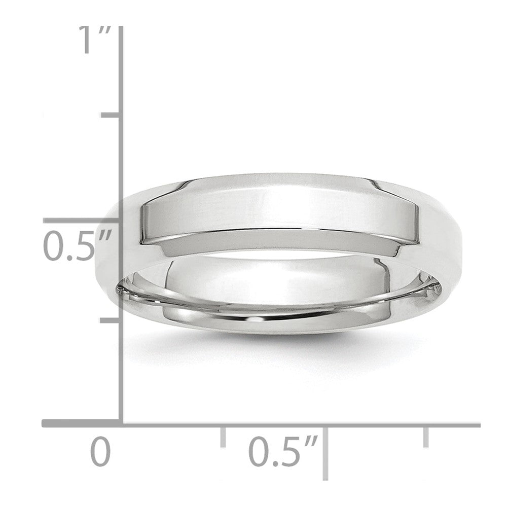 Platinum 5mm Polished Beveled Edge Wedding Band