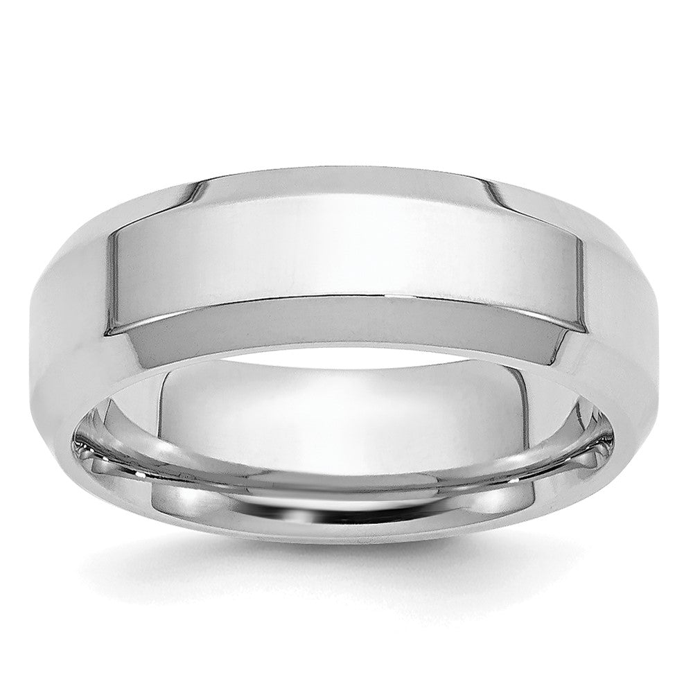 Platinum 6mm Polished Beveled Edge Wedding Band 