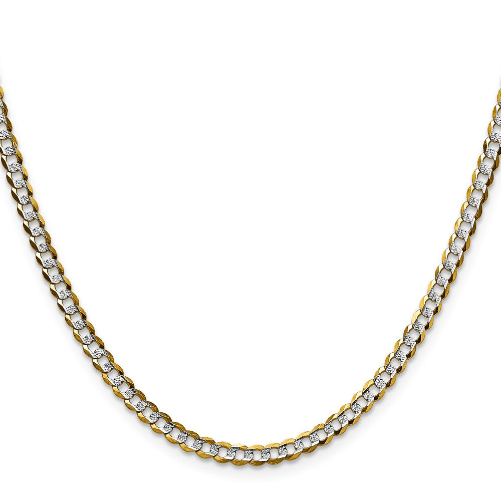 14k 3.7mm Lightweight Pav‚ Flat Cuban Chain
