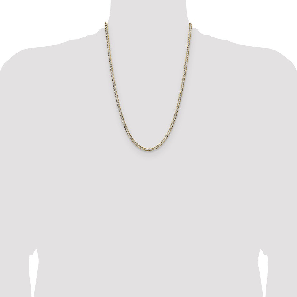 14k 3.7mm Lightweight Pav‚ Flat Cuban Chain