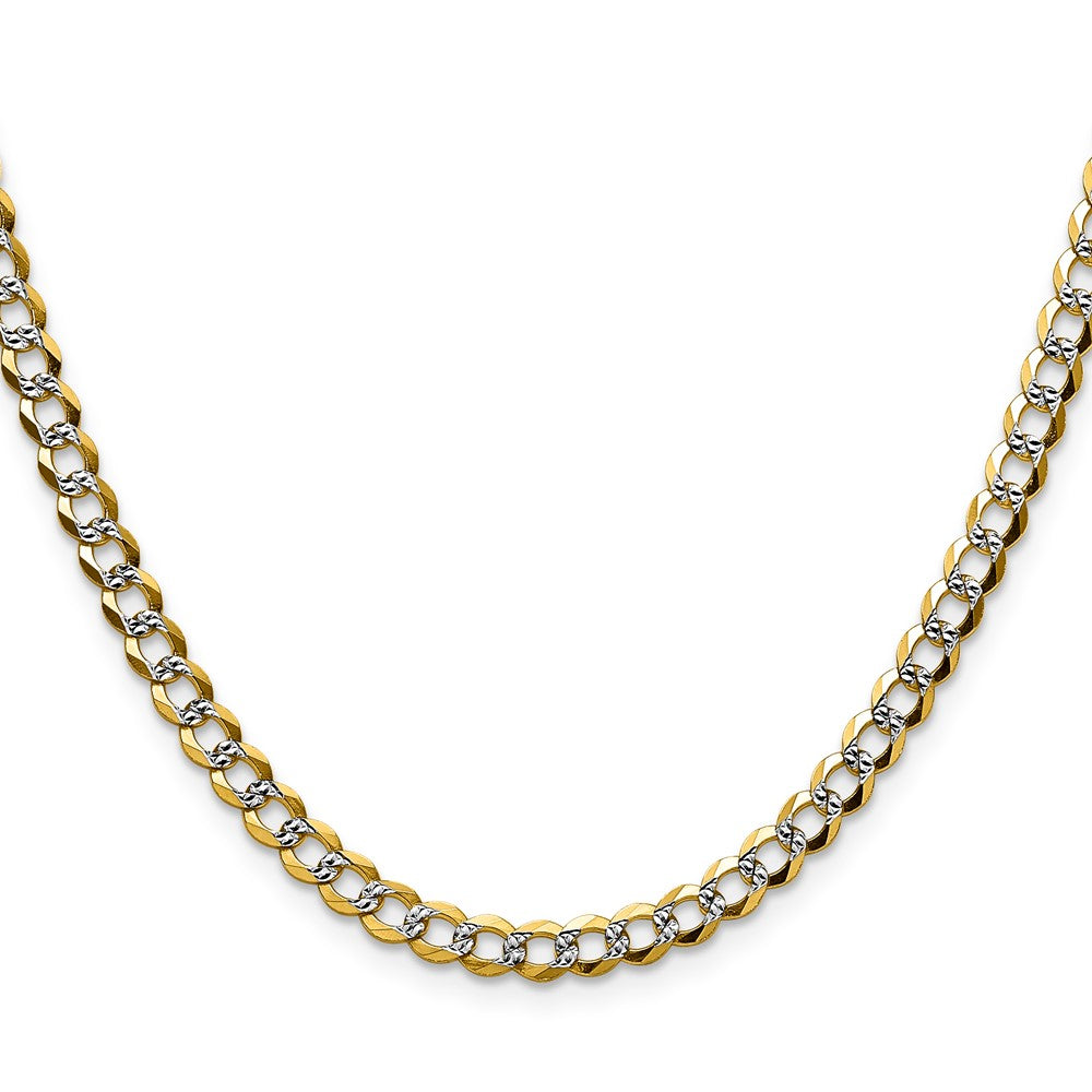 14k 4.7mm Lightweight Pav‚ Flat Cuban Chain