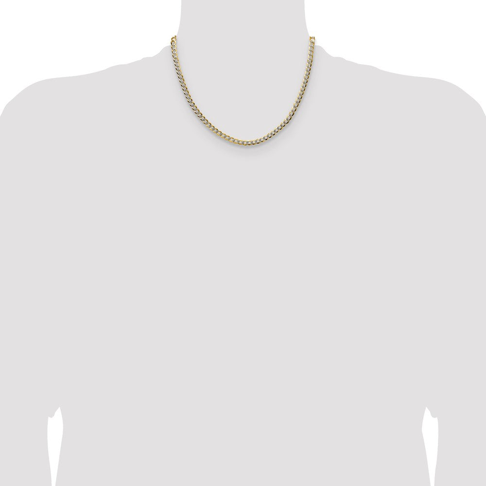 14k 4.7mm Lightweight Pav‚ Flat Cuban Chain