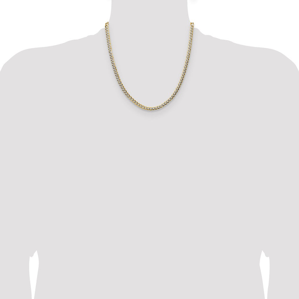 14k 4.7mm Lightweight Pav‚ Flat Cuban Chain