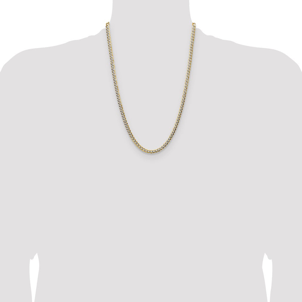 14k 4.7mm Lightweight Pav‚ Flat Cuban Chain