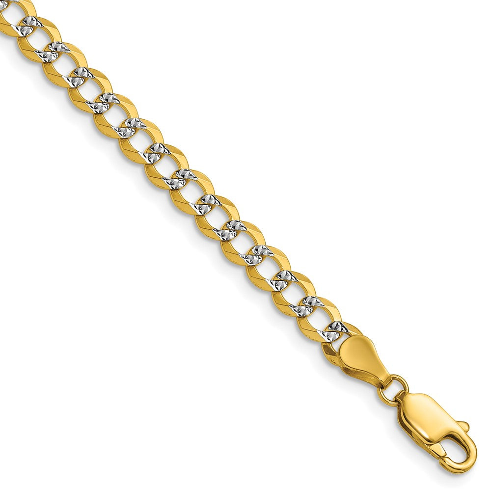 14k 4.7mm Lightweight Pav‚ Flat Cuban Chain