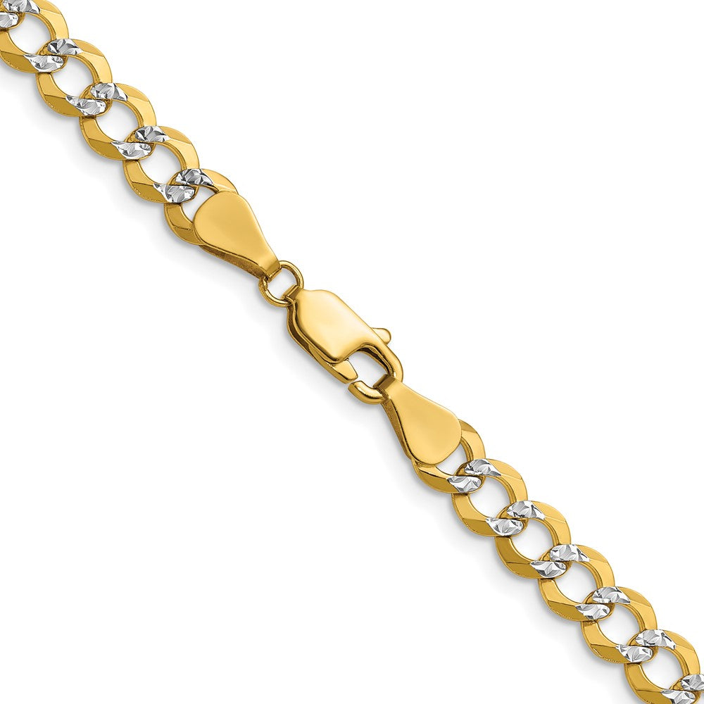 14k 5.9mm Lightweight Pav‚ Flat Cuban Chain
