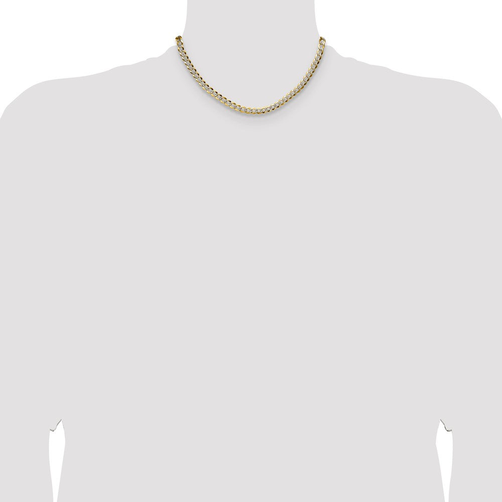 14k 5.9mm Lightweight Pav‚ Flat Cuban Chain