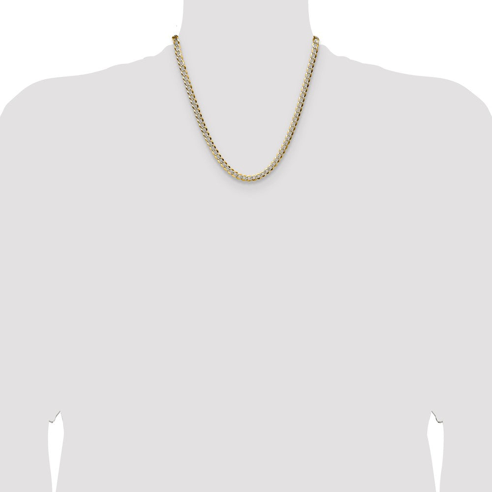 14k 5.9mm Lightweight Pav‚ Flat Cuban Chain