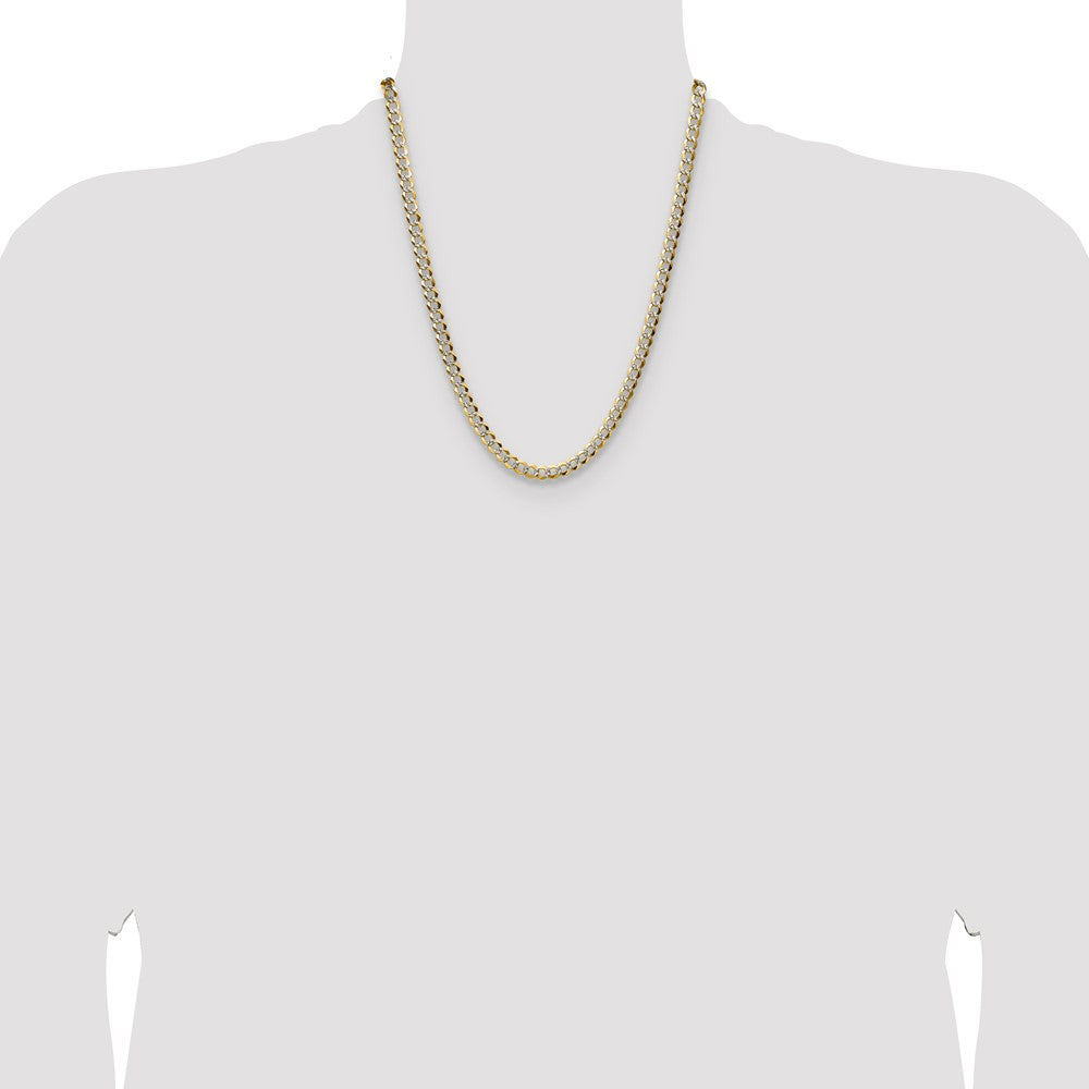 14k 5.9mm Lightweight Pav‚ Flat Cuban Chain