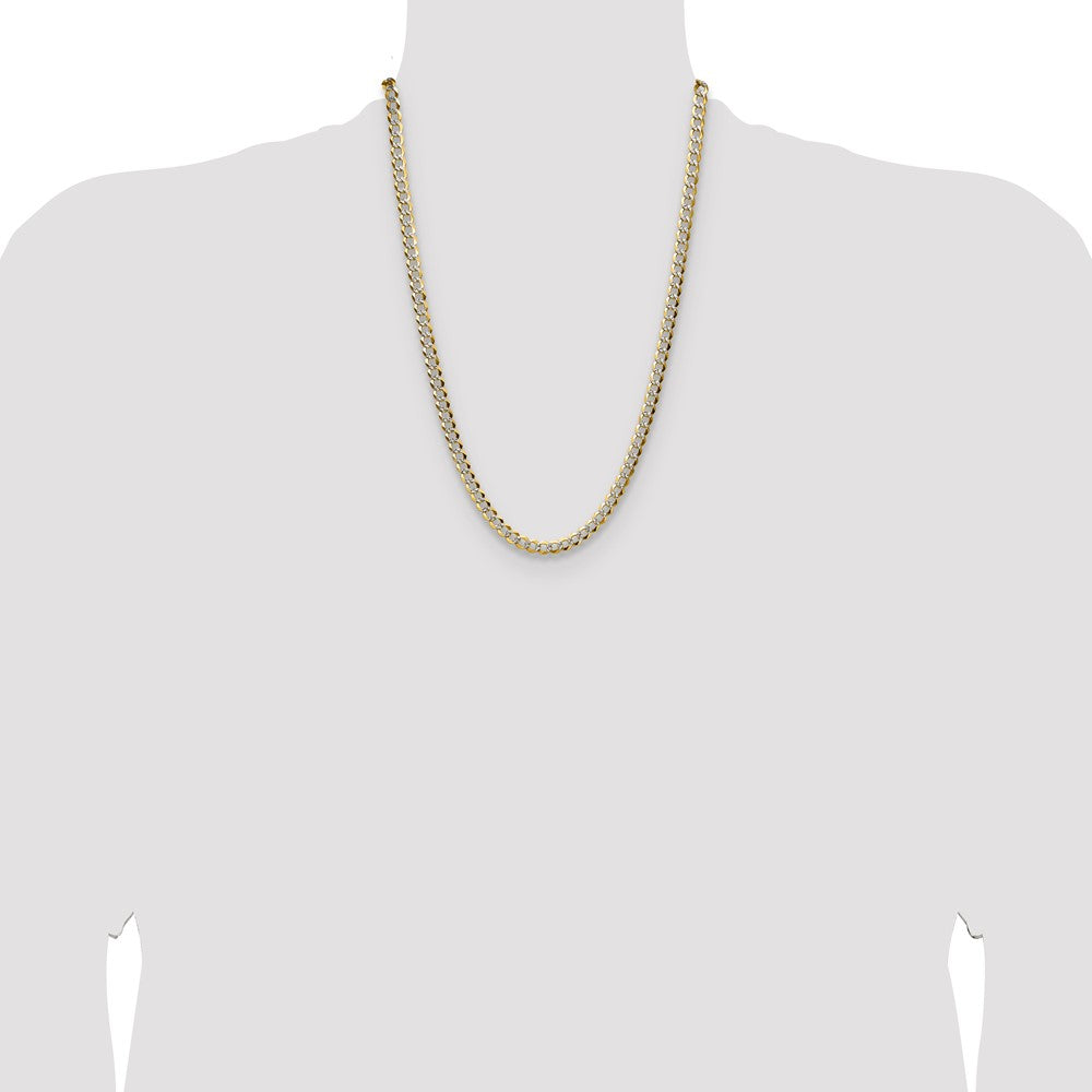 14k 5.9mm Lightweight Pav‚ Flat Cuban Chain