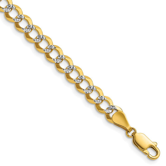 14k 5.9mm Lightweight Pav‚ Flat Cuban Chain