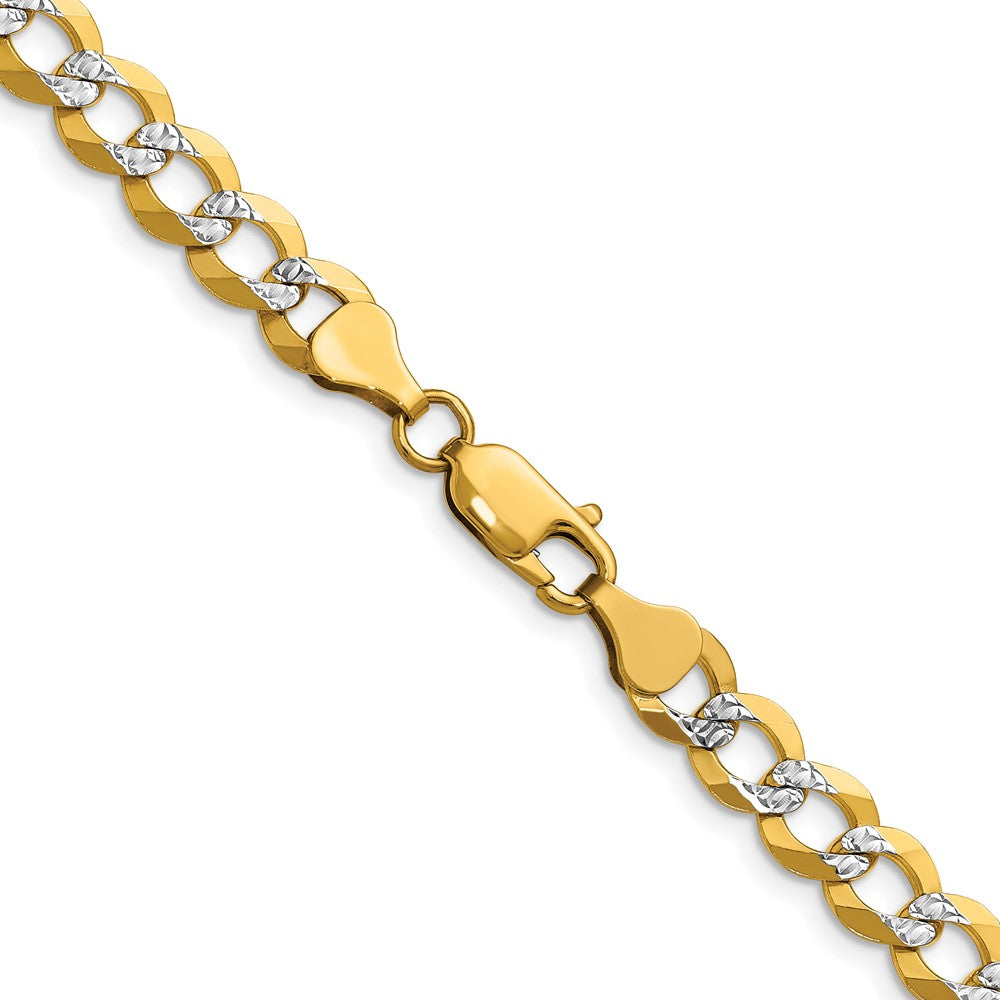 14k 7.2mm Lightweight Pav‚ Flat Cuban Chain
