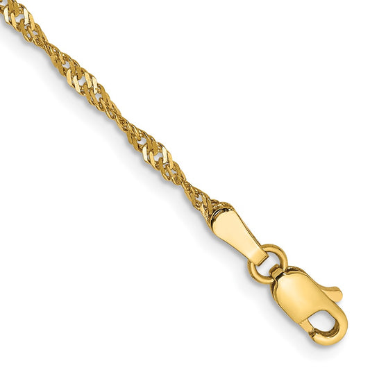 14K 1.70mm Singapore with Lobster Clasp Chain