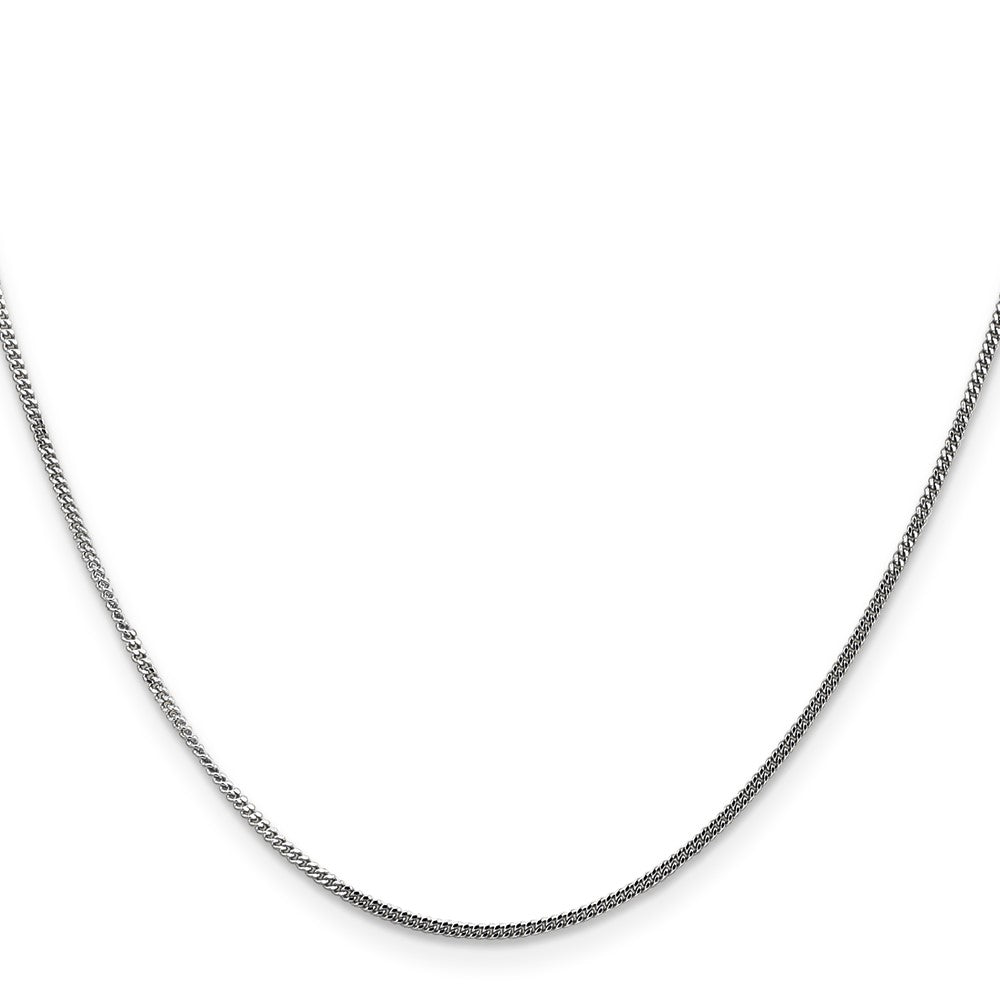 14K White Gold 1.4mm Curb with Spring Ring Clasp Pendant Chain