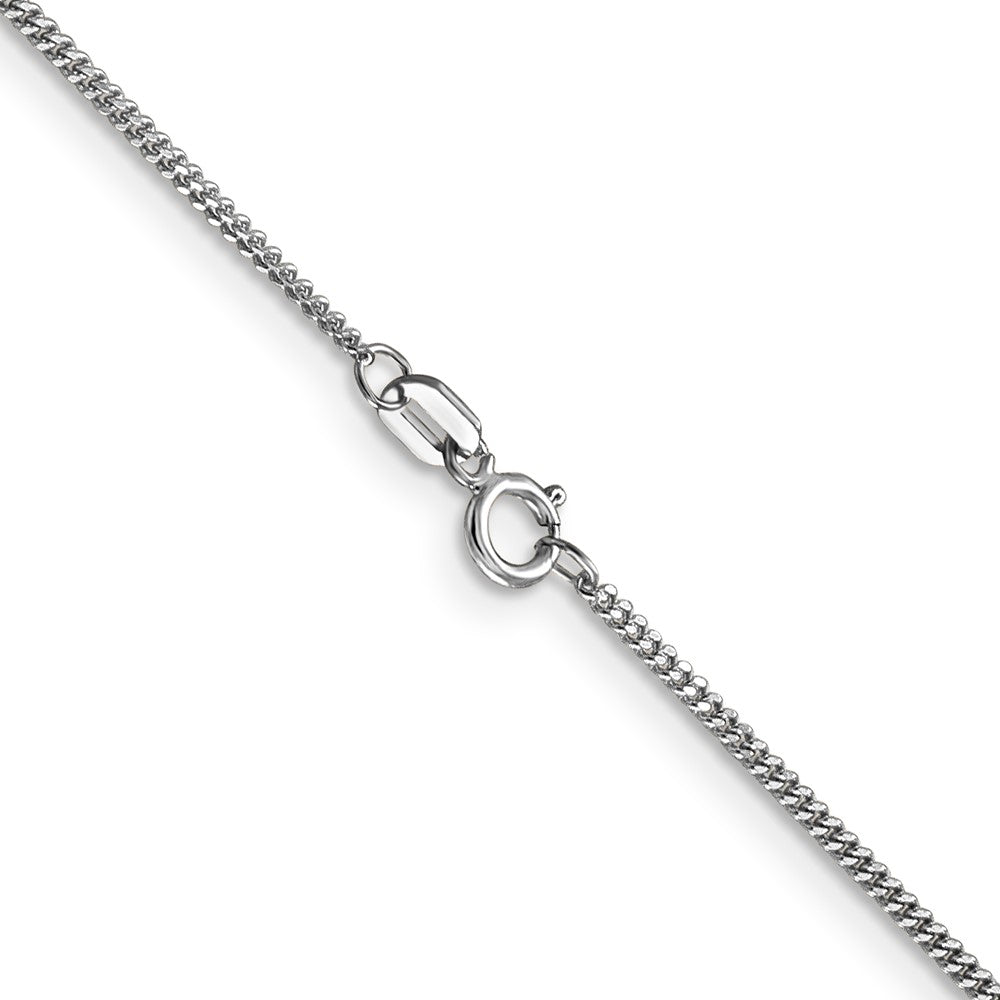 14K White Gold 1.4mm Curb with Spring Ring Clasp Pendant Chain