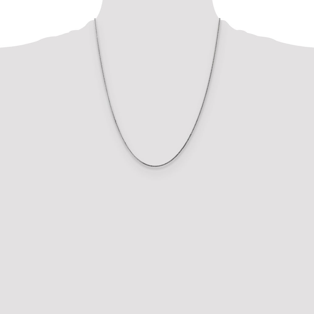 14k White Gold 1.3mm Curb Pendant Chain