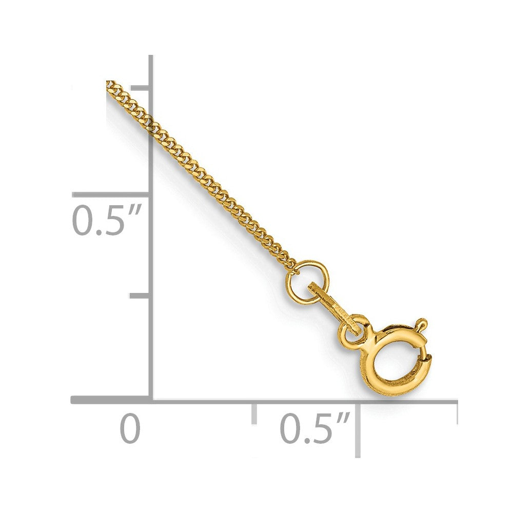 14K .9mm Curb with Spring Ring Clasp Anklet