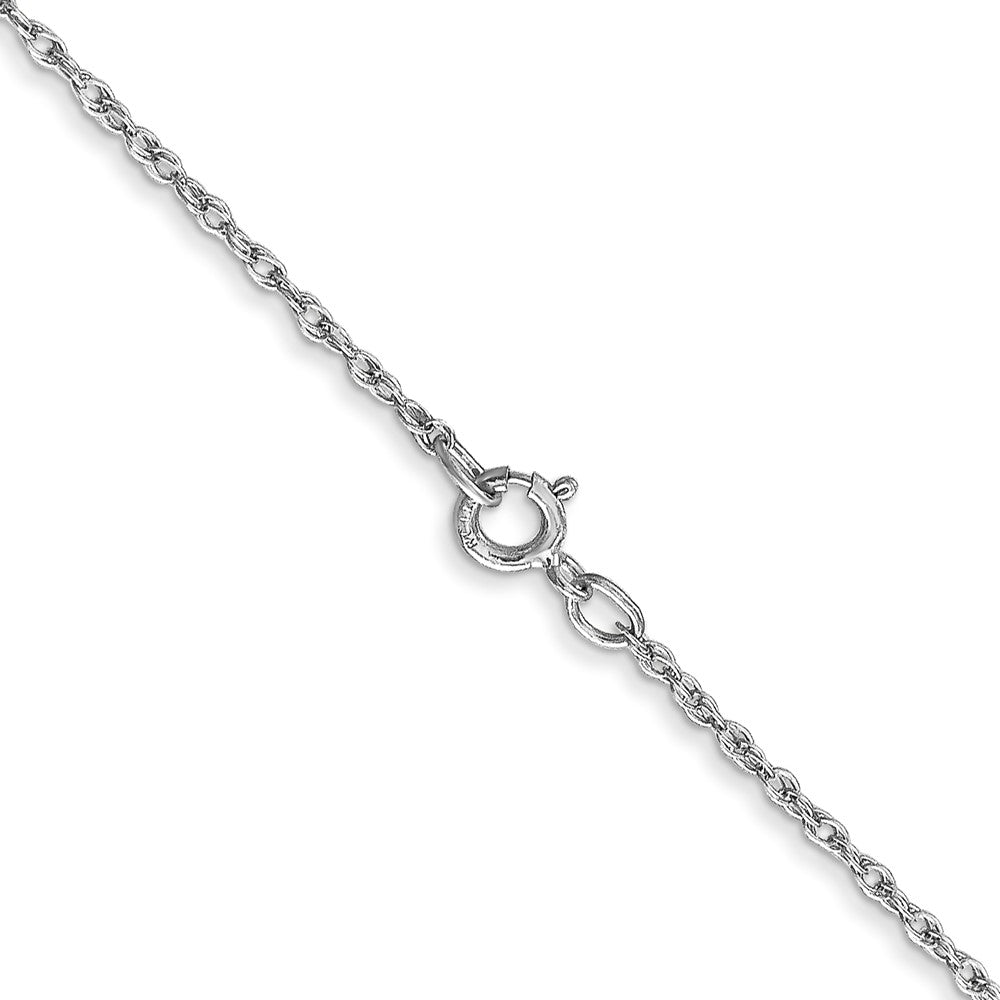 14K White Gold .8mm Light Baby Rope with Spring Ring Clasp Chain