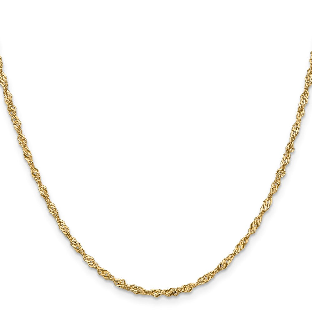 14K 2mm Singapore with Lobster Clasp Chain