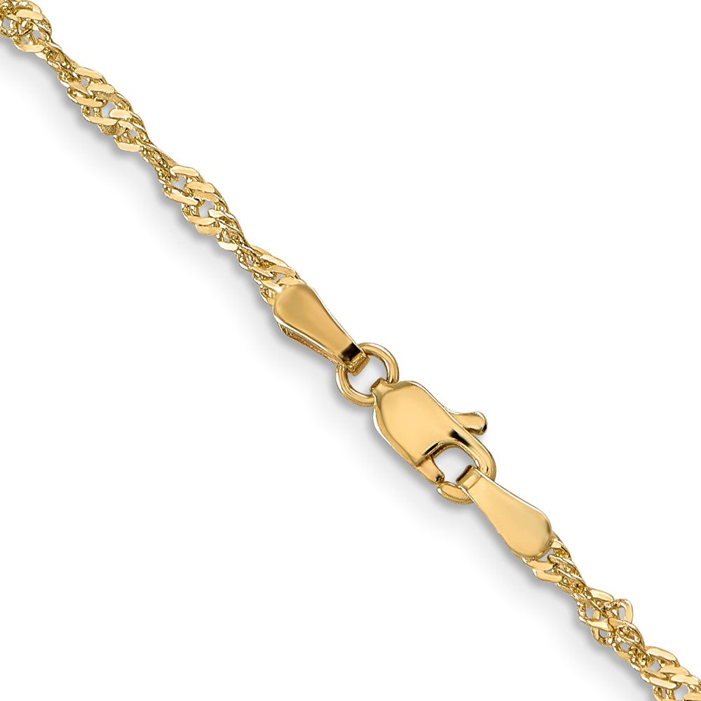 14K 2mm Singapore with Lobster Clasp Chain