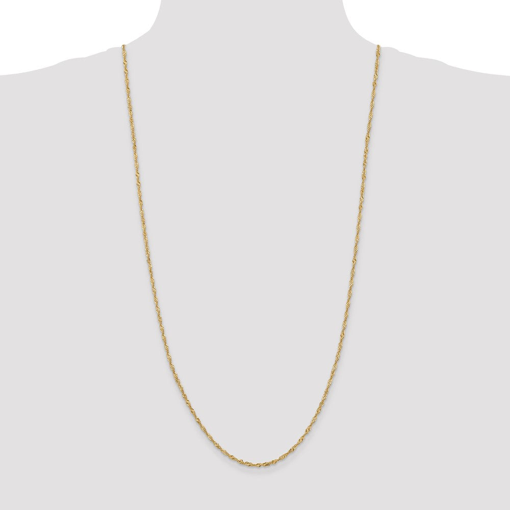 14K 2mm Singapore with Lobster Clasp Chain