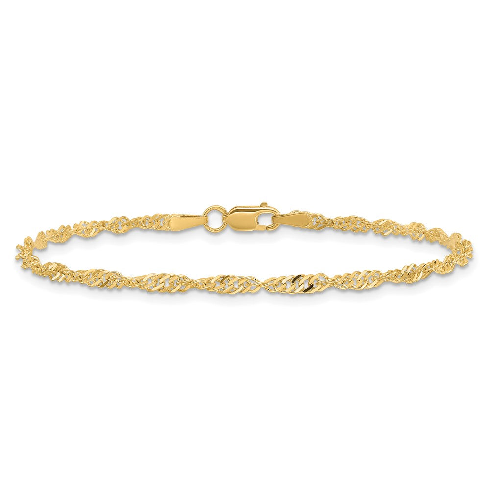 14K 2mm Singapore with Lobster Clasp Chain