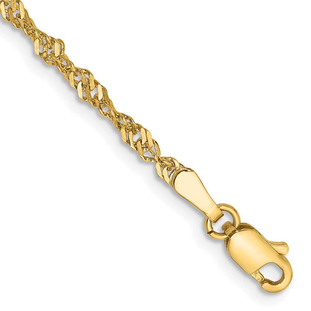 14K 2mm Singapore with Lobster Clasp Chain