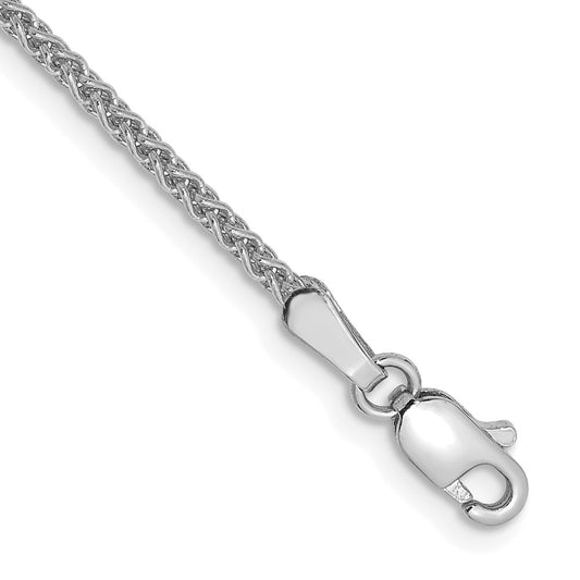 14K White Gold 1.7mm Spiga with Lobster Clasp Chain Anklet