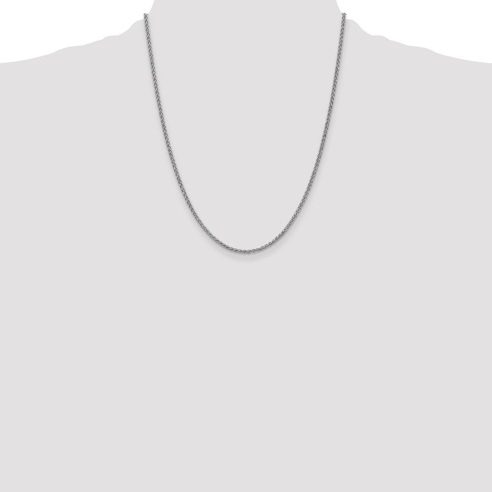 14K White Gold 2.1mm Spiga with Lobster Clasp Chain