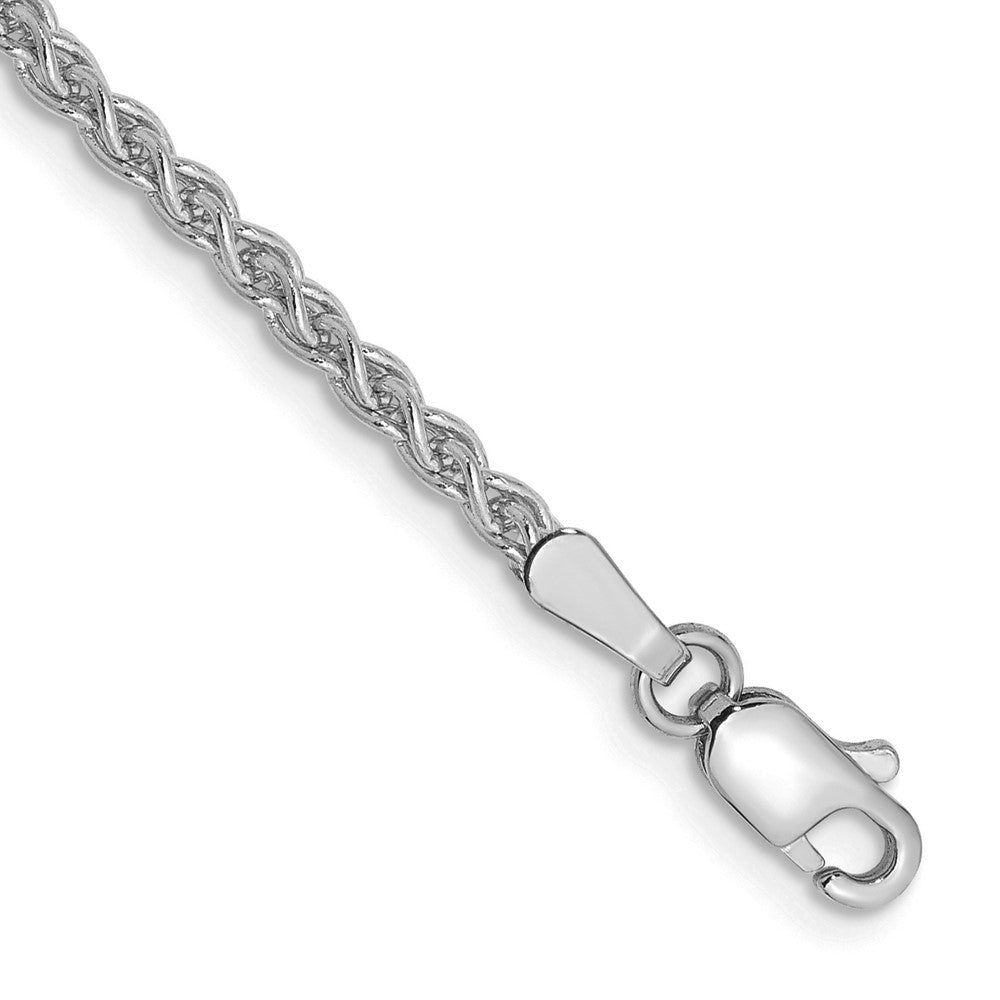 14K White Gold 2.1mm Spiga with Lobster Clasp Anklet