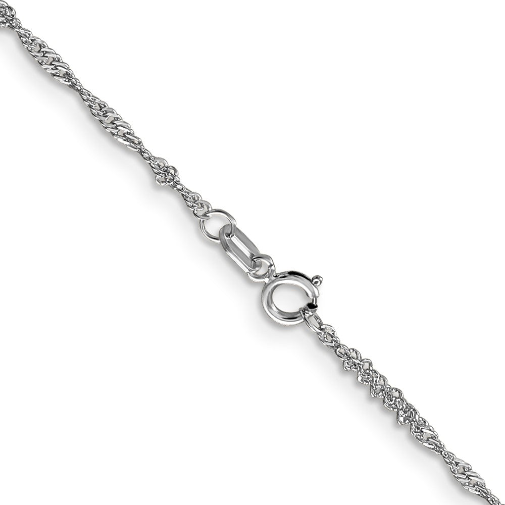 14K White Gold 1.4mm Singapore with Spring Ring Clasp Chain