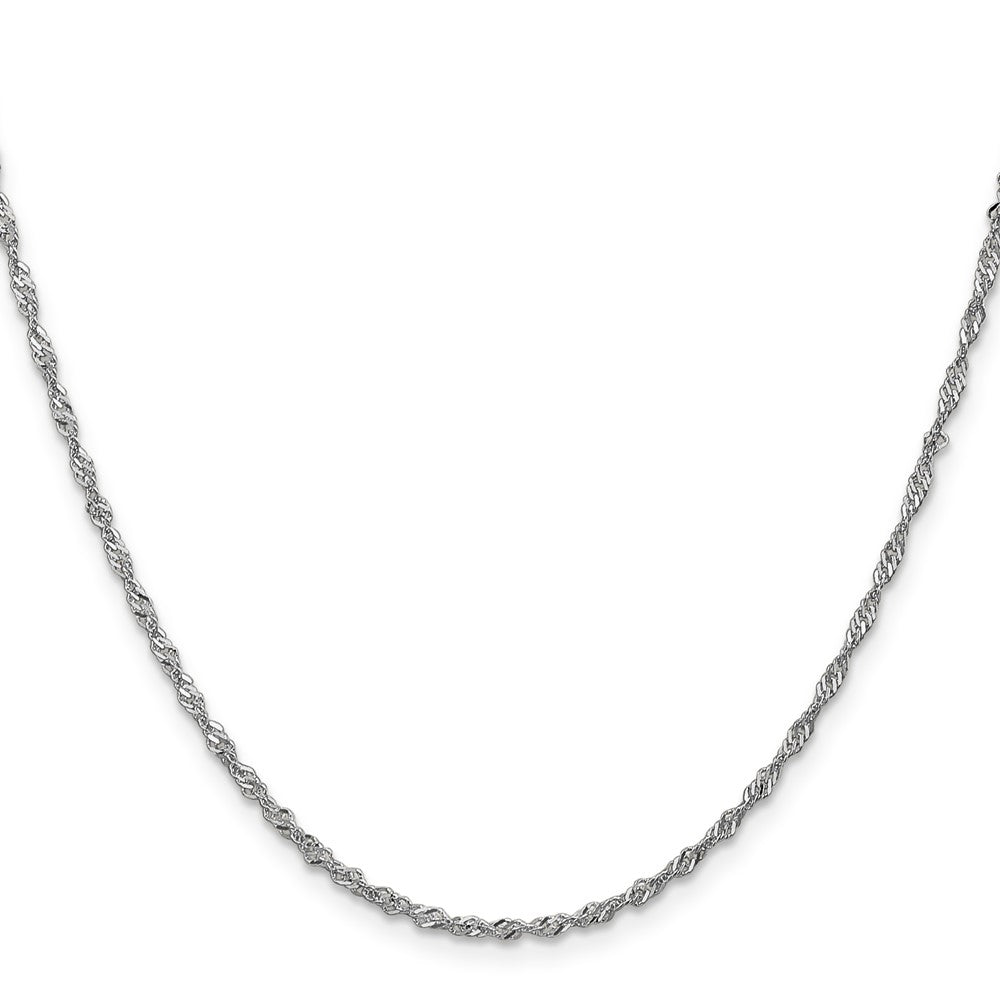 14K White Gold 1.7mm Singapore with Lobster Clasp Chain