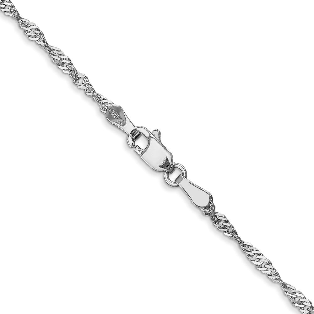 14K White Gold 1.7mm Singapore with Lobster Clasp Chain