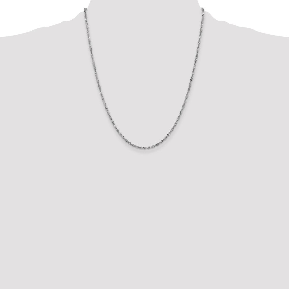 14K White Gold 1.7mm Singapore with Lobster Clasp Chain