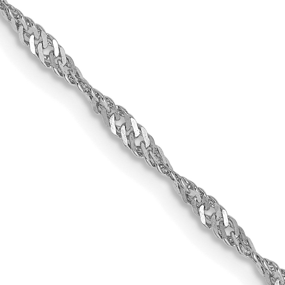 14K White Gold 1.7mm Singapore with Lobster Clasp Chain
