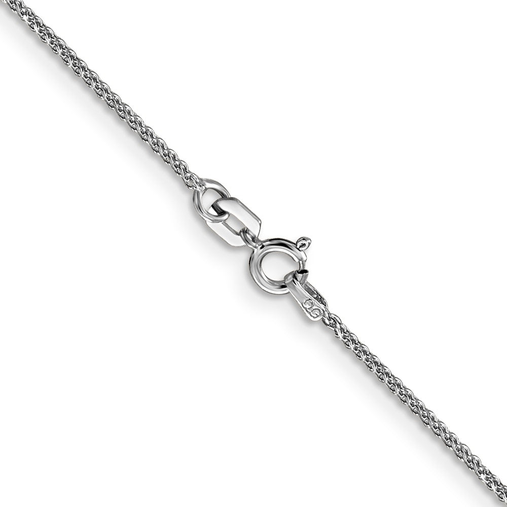 14K White Gold 1.05mm Diamond-cut Spiga with Spring Ring Clasp Chain